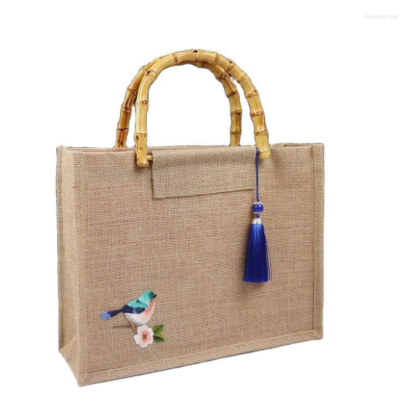 Shopping Bags Woman Shopper Jute Handbag Chinese Style Bamboo Tophandle Eco Recycling Tote Large Beach Bag Birds Patch, Coral
Shopping Bags Woman Shopper Jute Handbag Chinese Style Bamboo Tophandle Eco Recycling Tote Large Beach Bag Birds Patch, Coral