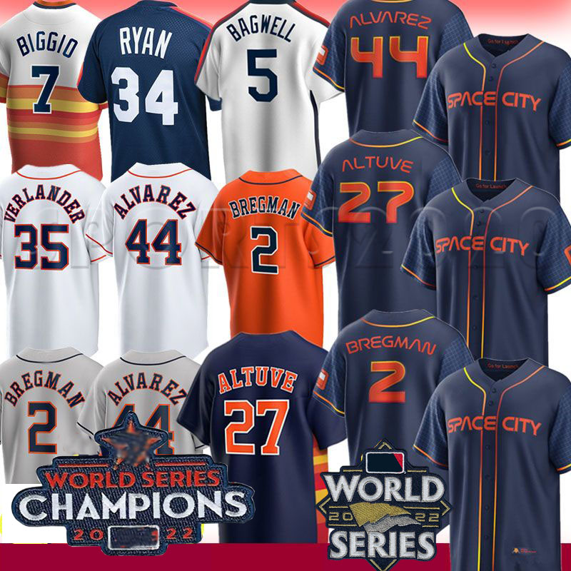 

2022 World Series Champions Jeremy Pena Astros Jerseys Jose Altuve Baseball City Connect Houston Alex Bregman Yordan Alvarez Biggio Tucker Justin Verlander Ryan, Youth navy