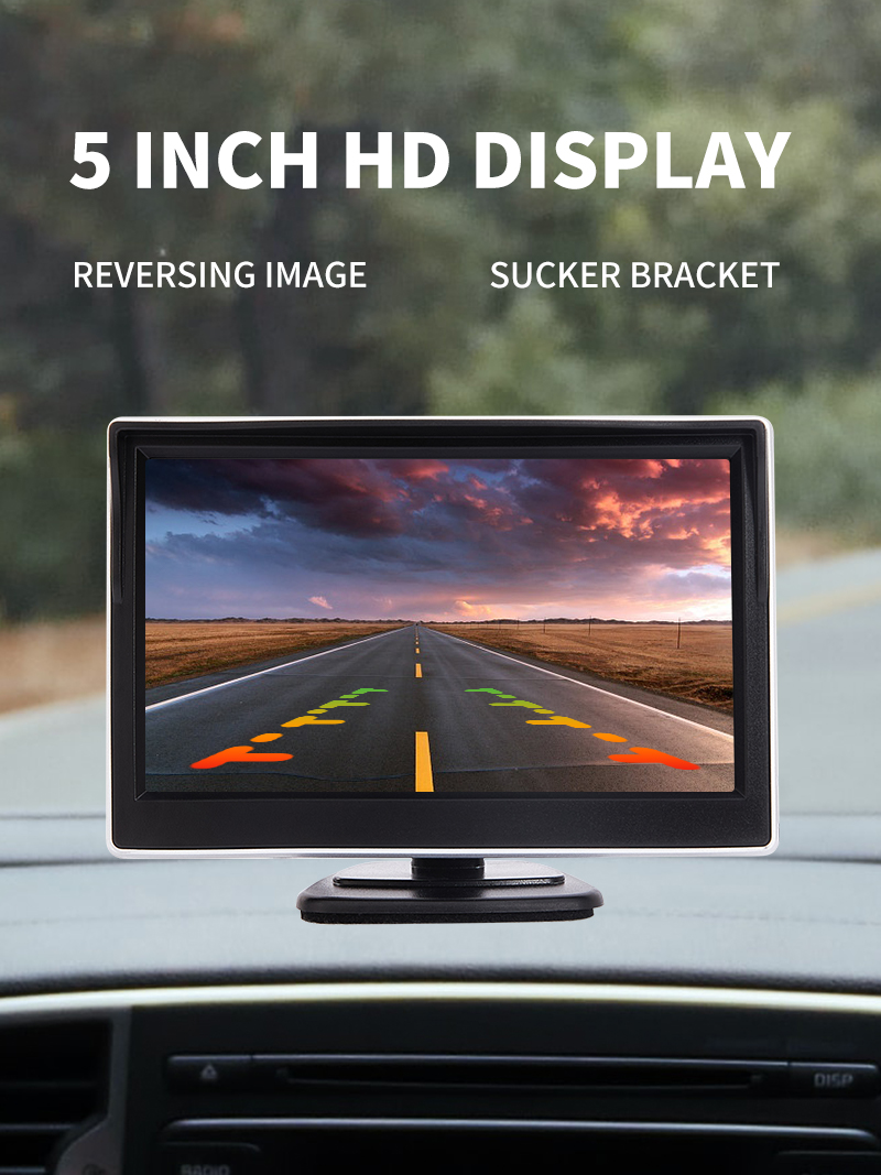 5 Inch TFT LCD Screen Car Monitor HD 800x480 Reversing Parking with 2 Video Input Rearview Camera