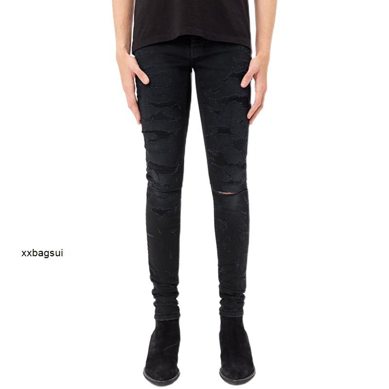 designer jeans generation amirs fashion brand autumn and winter used knife cutting wear hole slim fit fried Street jeans men's high street p, Black
designer jeans generation amirs fashion brand autumn and winter used knife cutting wear hole slim fit fried Street jeans men's high street p, Black