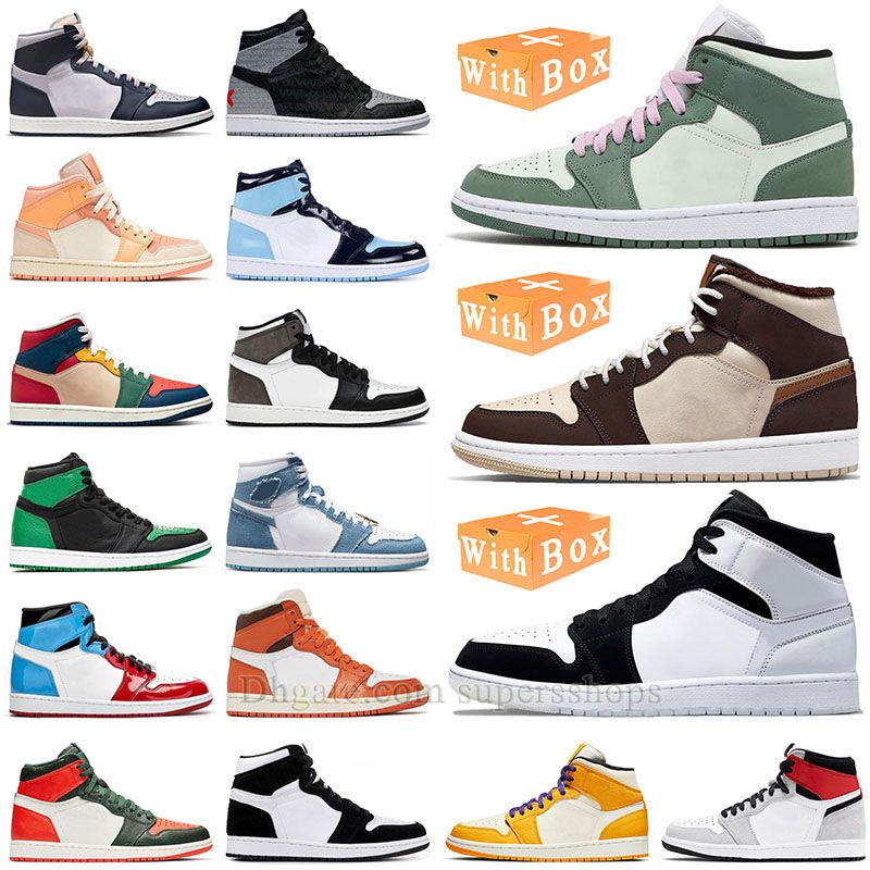 Jumpman 1 Mids Authentic Basketball Shoes Mid Dutch Green Multi Color Cream Dark Chocolate Starfish Denims Black White Suede Twist UNC Designer Trainers, A63 36-46 pine green
Jumpman 1 Mids Authentic Basketball Shoes Mid Dutch Green Multi Color Cream Dark Chocolate Starfish Denims Black White Suede Twist UNC Designer Trainers, A63 36-46 pine green