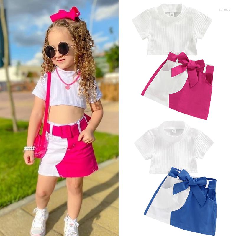 Clothing Sets FOCUSNORM 0-4Y Fashion Little Girls Clothes 2pcs Solid Short Sleeve Knit T Shirts Color Matching High Waist Mini Skirt, Blue
Clothing Sets FOCUSNORM 0-4Y Fashion Little Girls Clothes 2pcs Solid Short Sleeve Knit T Shirts Color Matching High Waist Mini Skirt, Blue