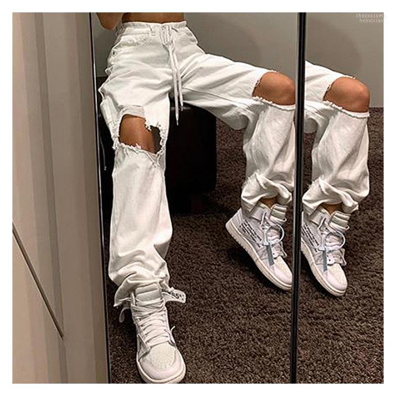 Women's Jeans Womens Baggy Oversized White Lace Up Pants Ladies' Trousers With Ripped Fashion 2022 Style Full Length Wide Leg
Women's Jeans Womens Baggy Oversized White Lace Up Pants Ladies' Trousers With Ripped Fashion 2022 Style Full Length Wide Leg