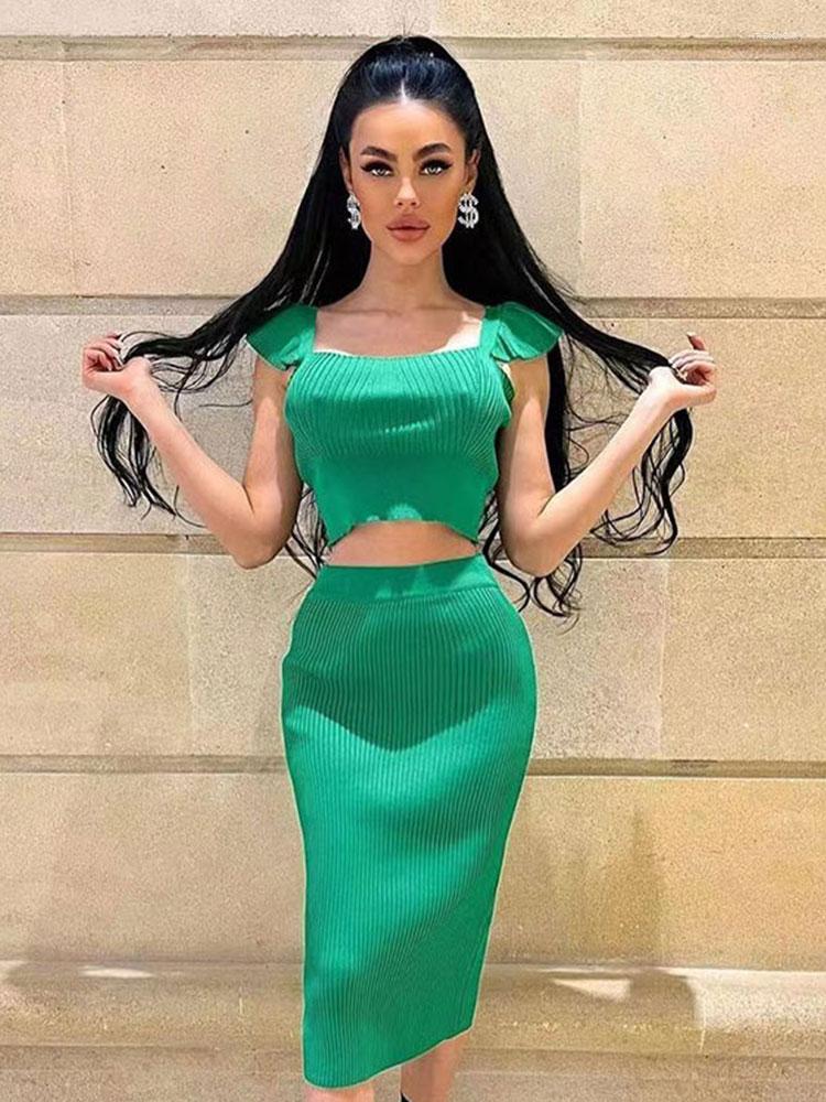 Work Dresses Green Skirt Suit Women 2022 Summer Sleeveless Top Midi Skinny Elastic Bandage Sexy Two-Piece Set Festival Outfit
Work Dresses Green Skirt Suit Women 2022 Summer Sleeveless Top Midi Skinny Elastic Bandage Sexy Two-Piece Set Festival Outfit
