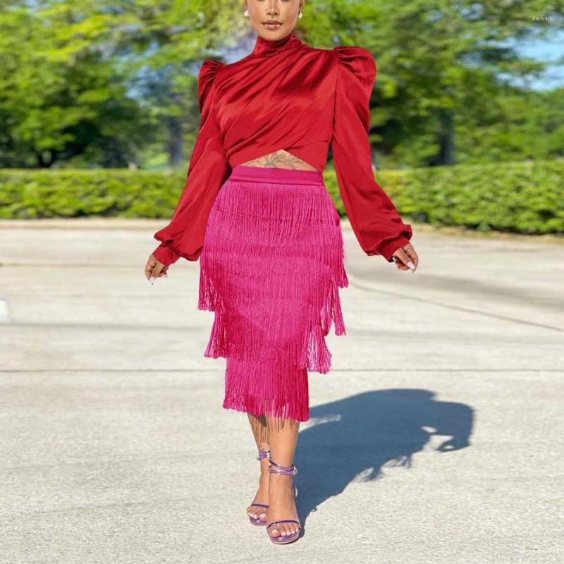 Work Dresses Autumn Winter 2 Pieces Skirts Sets For Women Blouse & Solid Tassel Elegant Fashion Evening Party Dinner Clothes, Purple sets
Work Dresses Autumn Winter 2 Pieces Skirts Sets For Women Blouse & Solid Tassel Elegant Fashion Evening Party Dinner Clothes, Purple sets