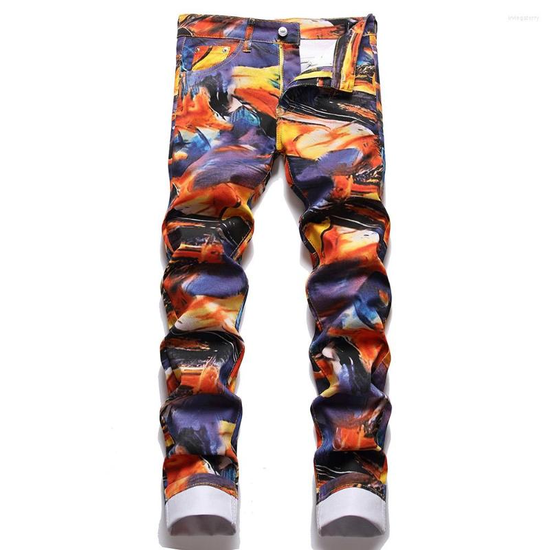 Men's Jeans Men Painting Digital Print Fashion Y2K Fancy Color Slim Tapered Stretch Cotton Denim Pants Streetwear Trousers, Multi
Men's Jeans Men Painting Digital Print Fashion Y2K Fancy Color Slim Tapered Stretch Cotton Denim Pants Streetwear Trousers, Multi