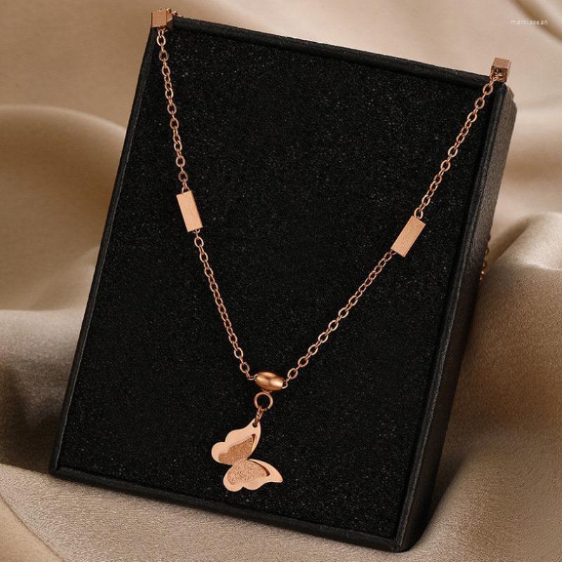 Anklets 316L Stainless Steel Fashion High-end Jewelry Welded Quads 2 Layer Scrub Butterfly Charm Chain Necklaces Pendants For Women
Anklets 316L Stainless Steel Fashion High-end Jewelry Welded Quads 2 Layer Scrub Butterfly Charm Chain Necklaces Pendants For Women