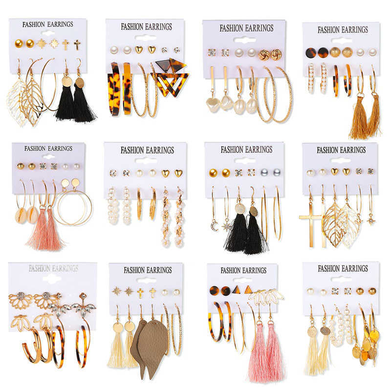 Personalized Charm leopard pearl Tassel creative simple geometric metal 6-Piece Earrings Set
Personalized Charm leopard pearl Tassel creative simple geometric metal 6-Piece Earrings Set