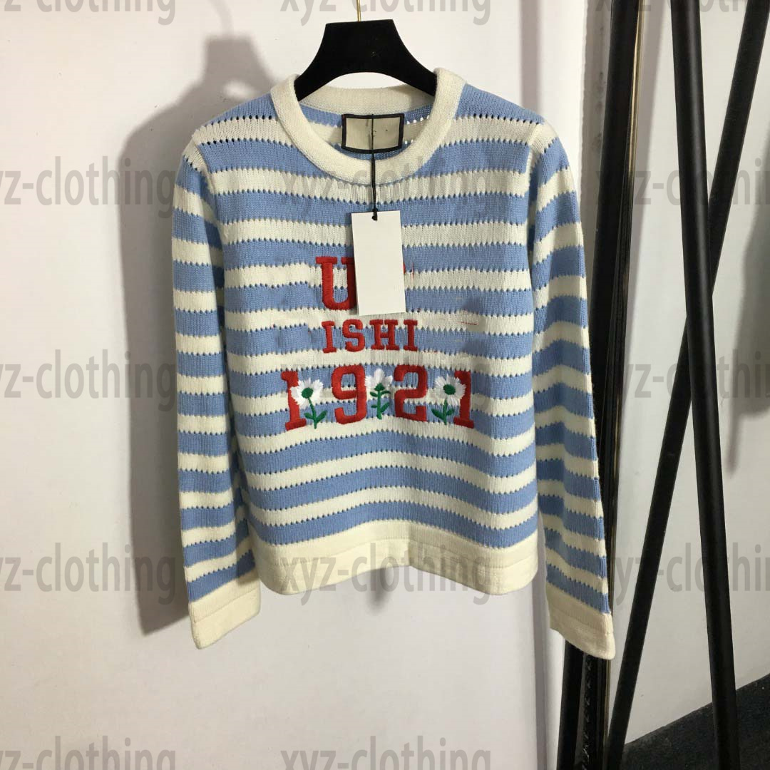 womens embroidery sweaters blue stripe Small safflower letter sweatshirts crew neck long-sleeved wool sweater brand deisgner woolen knitted top pullover, 10#
womens embroidery sweaters blue stripe Small safflower letter sweatshirts crew neck long-sleeved wool sweater brand deisgner woolen knitted top pullover, 10#