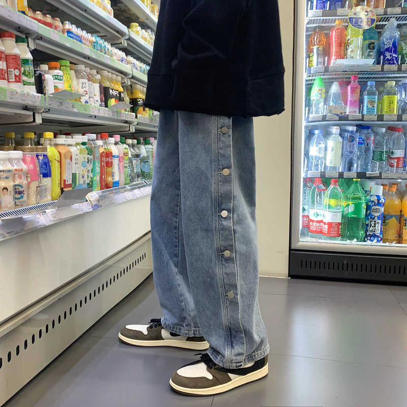 Pants Men's Fog Jeans Fashion High Street Style Buckled Men Straight Tube Loose Washed Side Button Wide Trendy Justi Biber Ripped Hip, Black
Pants Men's Fog Jeans Fashion High Street Style Buckled Men Straight Tube Loose Washed Side Button Wide Trendy Justi Biber Ripped Hip, Black
