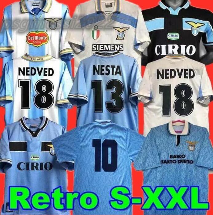 lazio Retro 1989 1990 1991 1992 1999 2000 2001 soccer jerseys NEDVED SIMEONE CRESPO GASCOIGNE home away football shirt VERON CRESPO NESTA 89 90 91 92 93 98 99 00 100TH 666