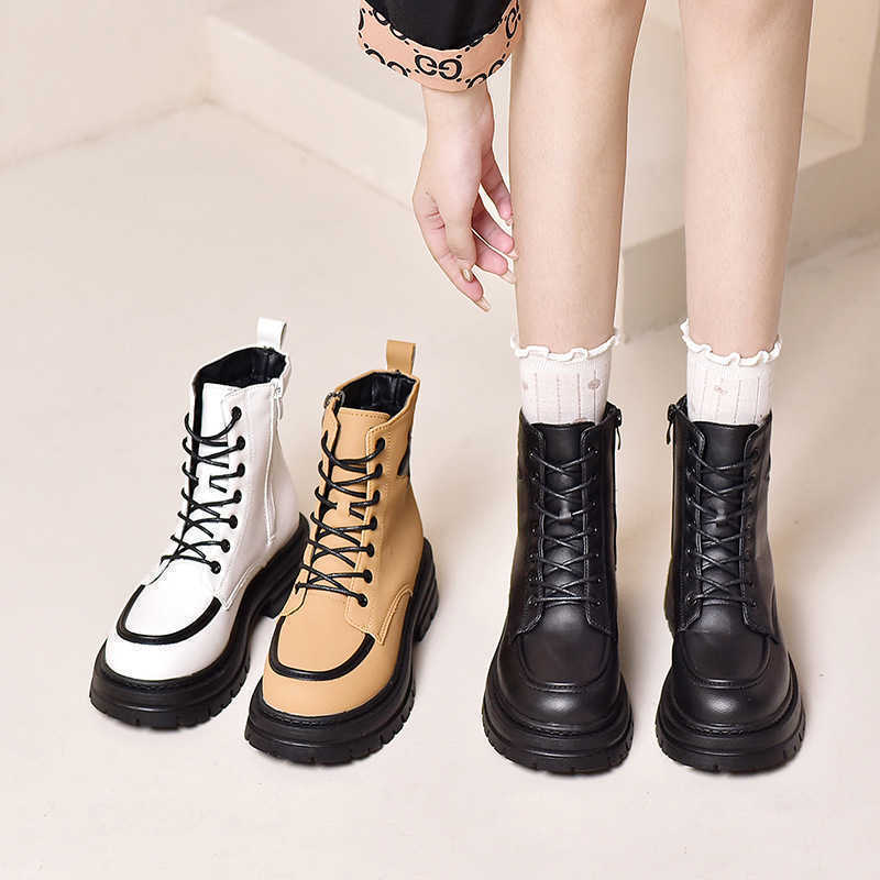 HBP Boots Autumn and winter new large leather boots women round head thick bottom front lace up quadrangle star plush Martin, White wuli
HBP Boots Autumn and winter new large leather boots women round head thick bottom front lace up quadrangle star plush Martin, White wuli