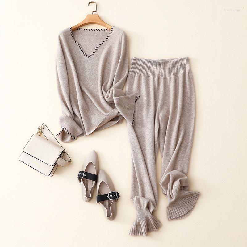 Work Dresses Cashmere Sweater Women Autumn Winter Color Matching V-neck Pants Women's Fashion Suit Lazy Two-piece, Color 02
Work Dresses Cashmere Sweater Women Autumn Winter Color Matching V-neck Pants Women's Fashion Suit Lazy Two-piece, Color 02