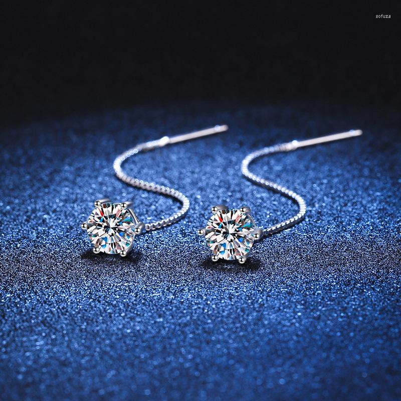 Stud Earrings EWYA 925 Sterling Silver 1CT D VVS1 Diamond With GRA Classic 6 Prong Moissanite Tassel For Women Fine Jewelry
Stud Earrings EWYA 925 Sterling Silver 1CT D VVS1 Diamond With GRA Classic 6 Prong Moissanite Tassel For Women Fine Jewelry