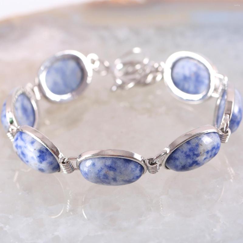 Link Bracelets Handmade Jewelry Bracelet For Women Oval CAB Cabochon Beads Natural Blue Sodalite Adjustable 7.5"-9" 1Pcs H871
Link Bracelets Handmade Jewelry Bracelet For Women Oval CAB Cabochon Beads Natural Blue Sodalite Adjustable 7.5"-9" 1Pcs H871