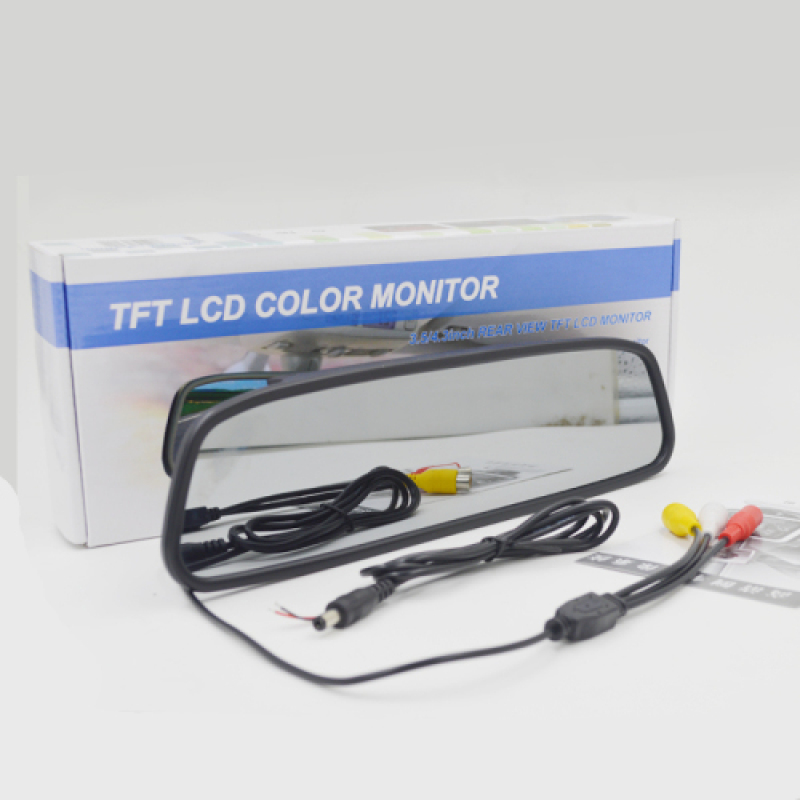 Car 4.3 Inch Rearview Mirror Monitor for Vehicle Truck Van RV Lorry Parking Rear View Backup Camera LCD Color Display 2 Vedio