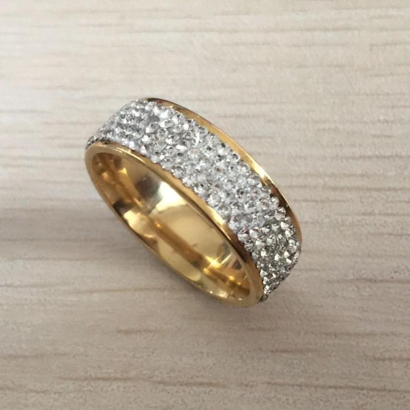Wedding Rings Row Lines Clear Crystal For Women Fashion Rhinestone Gold Filled Stainless Steel Female Teen Jewelry Anillos Mujer
Wedding Rings Row Lines Clear Crystal For Women Fashion Rhinestone Gold Filled Stainless Steel Female Teen Jewelry Anillos Mujer