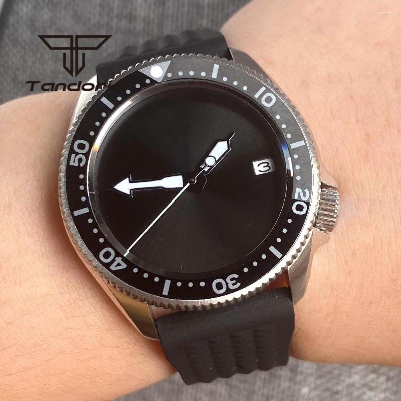Wristwatches Tandorio Black Sterile Dial 37mm NH35A Automatic Men's Watch Alloy Bezel 3.8 Crown Sapphire Glass Date Display Waffle Strap, Bezel b logo dial
Wristwatches Tandorio Black Sterile Dial 37mm NH35A Automatic Men's Watch Alloy Bezel 3.8 Crown Sapphire Glass Date Display Waffle Strap, Bezel b logo dial