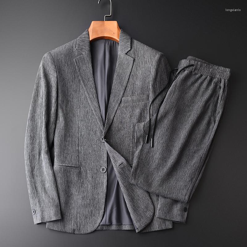 Men's Suits Season Spring Autumn Arrival Suit Men Wrinkle Fabric Fashion Trend Handsome Pieces Two Casual High Quality Plus Size -4XL, Black
Men's Suits Season Spring Autumn Arrival Suit Men Wrinkle Fabric Fashion Trend Handsome Pieces Two Casual High Quality Plus Size -4XL, Black
