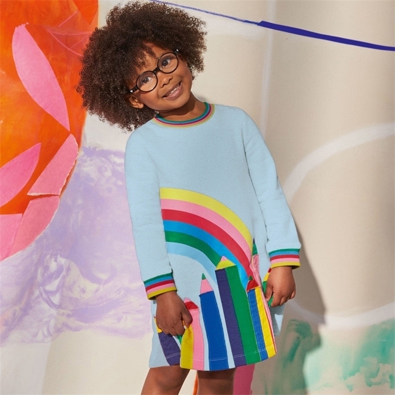 Girls Dresses Jumping Meters School Wear Princess With Rainbow Pencil Applique Fashion Selling Toddler Costume Kids Frocks 221107, T1279
Girls Dresses Jumping Meters School Wear Princess With Rainbow Pencil Applique Fashion Selling Toddler Costume Kids Frocks 221107, T1279