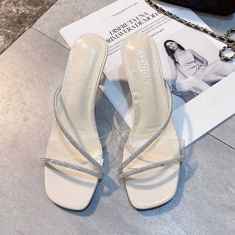 Slippers 2022 Women Sandals Shoes PVC Clear High Heels Pumps Ytmtloy Indoor Summer House Slippers Zapatillas Mujer Casa Sapatos Mulher J221102