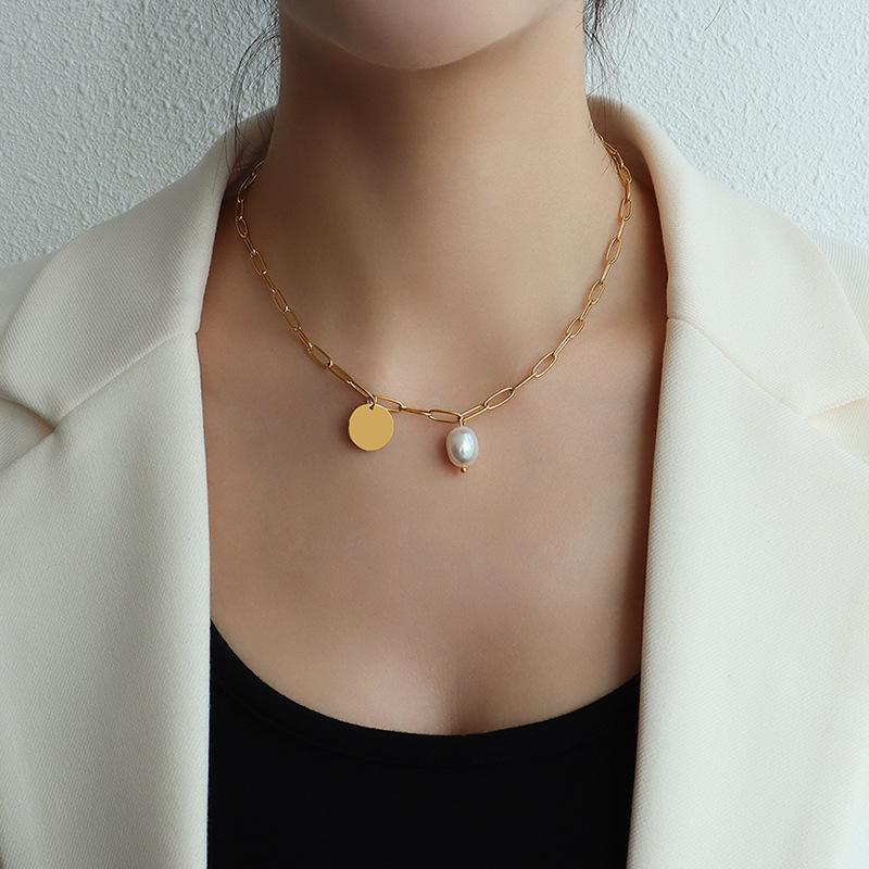 Pendant Necklaces 2022 Arrivals Fashion 18 K Gold Plated Baroque Pearl Round Necklace Woman 316 L Stainless Steel Jewelry Never Fade
Pendant Necklaces 2022 Arrivals Fashion 18 K Gold Plated Baroque Pearl Round Necklace Woman 316 L Stainless Steel Jewelry Never Fade