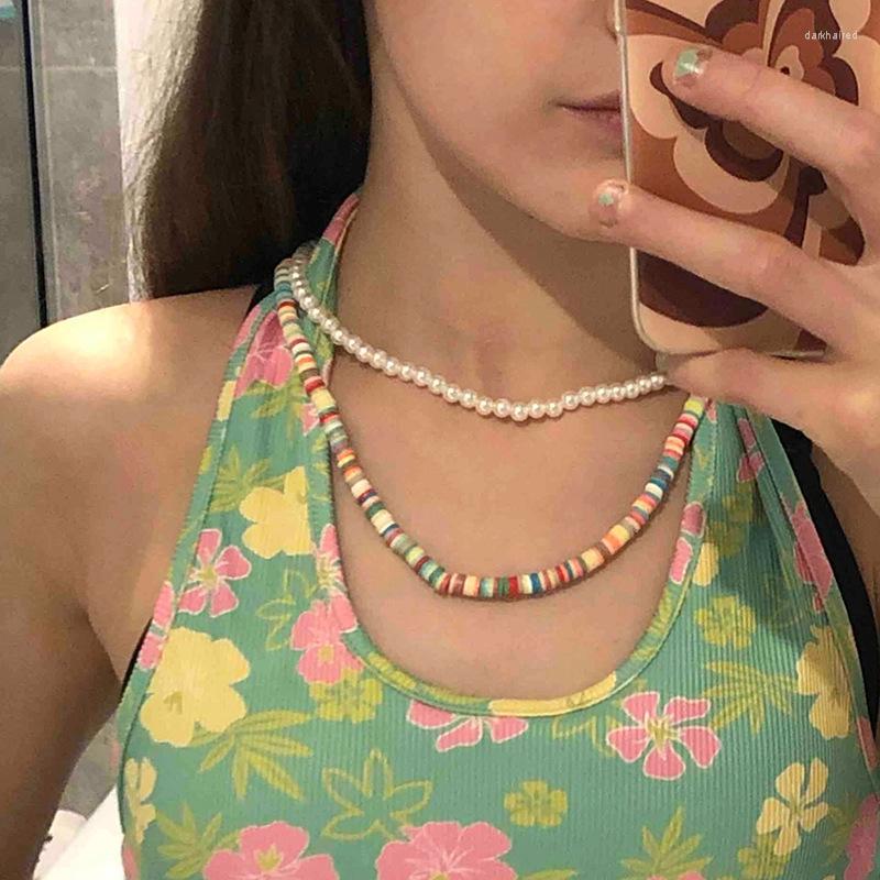 Chains Vintage Jewelry For Women With Double-layer Pearl Handmade Colored Soft Pottery Short Necklace Bohemian Beach Pastoral Style
Chains Vintage Jewelry For Women With Double-layer Pearl Handmade Colored Soft Pottery Short Necklace Bohemian Beach Pastoral Style