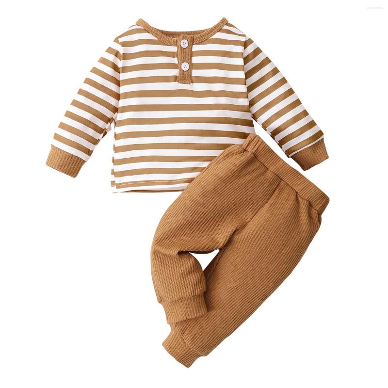 Clothing Sets 2-Piece Baby Boys Casual Outfit Striped Long Sleeve T-Shirt Elastic Waist Pants Set For Toddlers 3-24 Months, Picture shown
Clothing Sets 2-Piece Baby Boys Casual Outfit Striped Long Sleeve T-Shirt Elastic Waist Pants Set For Toddlers 3-24 Months, Picture shown