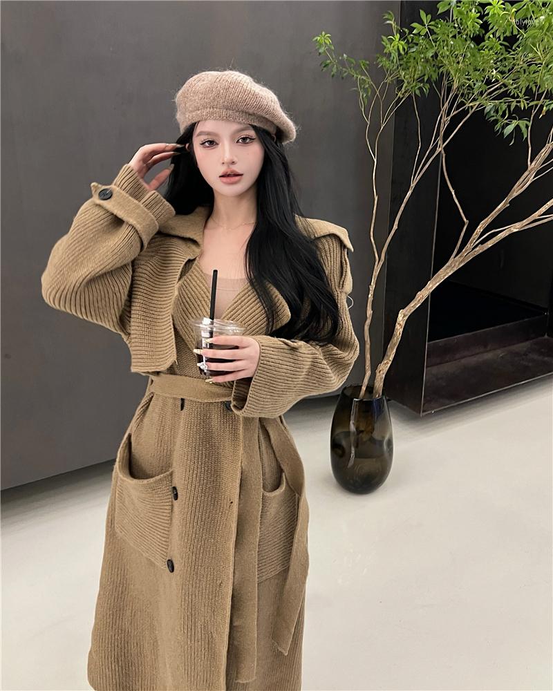 Women's Trench Coats Slouchy Style V-neck High Class Long Sleeve Sweater Coat For Women In Autumn And Winter Loose Medium Knitting Cardigan, Gray
Women's Trench Coats Slouchy Style V-neck High Class Long Sleeve Sweater Coat For Women In Autumn And Winter Loose Medium Knitting Cardigan, Gray