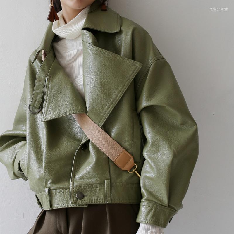 Women' Leather Spring Autumn Green Faux Jackets Casual Women Short Vintage Loose Pu Jacket Female Black Red Coat Chaqueta Mujer
Women' Leather Spring Autumn Green Faux Jackets Casual Women Short Vintage Loose Pu Jacket Female Black Red Coat Chaqueta Mujer