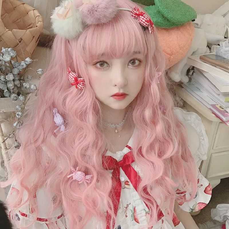Hair Lace Wigs Harajuku Wig Female Curly Corn Perm ita Sweet Lovely Air Bangs Long Chemical Fiber False Hair, Purple
Hair Lace Wigs Harajuku Wig Female Curly Corn Perm ita Sweet Lovely Air Bangs Long Chemical Fiber False Hair, Purple