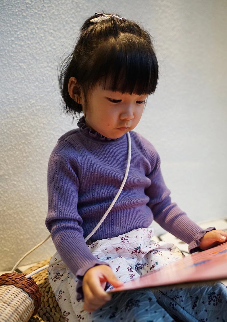 Children's Pullover Ruffle Collar Knitwear Girls' Lace Medium High Collar Long Sleeve Pit Stripe Bottoming Shirt Autumn Winter Girl Top
Children's Pullover Ruffle Collar Knitwear Girls' Lace Medium High Collar Long Sleeve Pit Stripe Bottoming Shirt Autumn Winter Girl Top