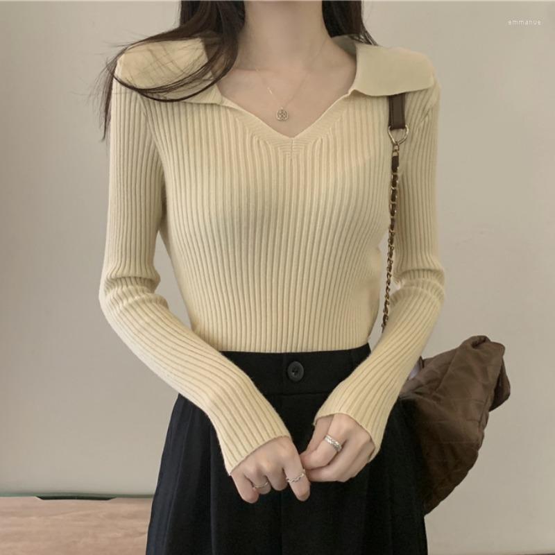 Women's Sweaters Sweater Women French Knitted Pullover 2022 Lapel Soft Waxy Knitwear Bottom Shirt Fashion Casual Slim Temperament Female, Black
Women's Sweaters Sweater Women French Knitted Pullover 2022 Lapel Soft Waxy Knitwear Bottom Shirt Fashion Casual Slim Temperament Female, Black
