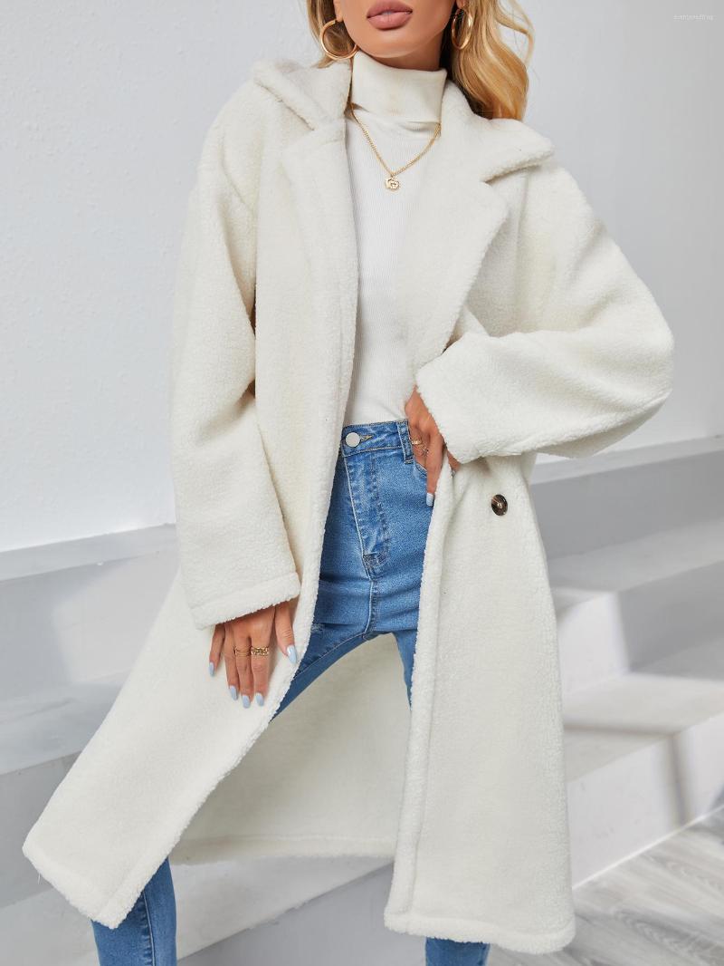 Women's Trench Coats Elegant Teddy Coat For Women Pocket Drop Shoulder Casual White Plain Turn-Down Collar Long Sleeve Single Breasted
Women's Trench Coats Elegant Teddy Coat For Women Pocket Drop Shoulder Casual White Plain Turn-Down Collar Long Sleeve Single Breasted