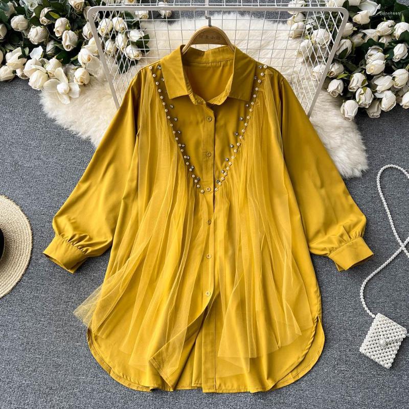Women's Blouses VANOVICH 2022 Summer Fashion Women's Loose Mesh Patchwork Shirt Mid-length Embroidered Flares Lantern Sleeve Casual, Blue
Women's Blouses VANOVICH 2022 Summer Fashion Women's Loose Mesh Patchwork Shirt Mid-length Embroidered Flares Lantern Sleeve Casual, Blue
