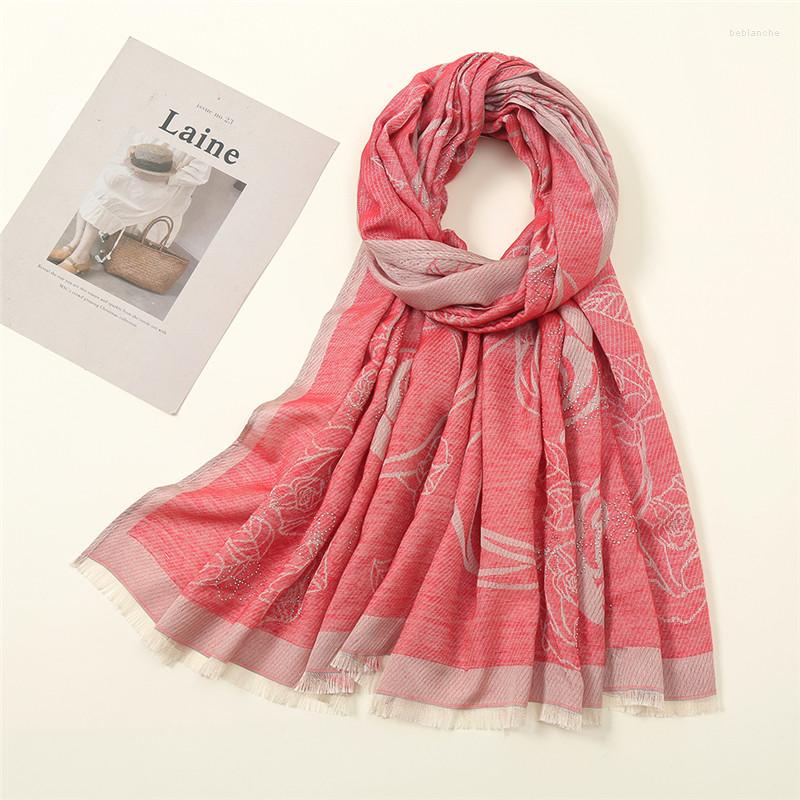 Scarves 2022 Lady Fashion Viscose Scarf Rose Floral Beads Fringe Hijab Shawls And Wraps Foulard Echarpe Designer 180 70Cm
Scarves 2022 Lady Fashion Viscose Scarf Rose Floral Beads Fringe Hijab Shawls And Wraps Foulard Echarpe Designer 180 70Cm