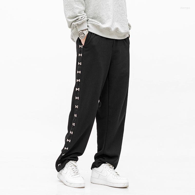 Men's Pants Spring 22SS Fashion Metal Breasted Straight Track Korean Style Running Sports Harajuku Trousers Men Sweatpants, Black
Men's Pants Spring 22SS Fashion Metal Breasted Straight Track Korean Style Running Sports Harajuku Trousers Men Sweatpants, Black