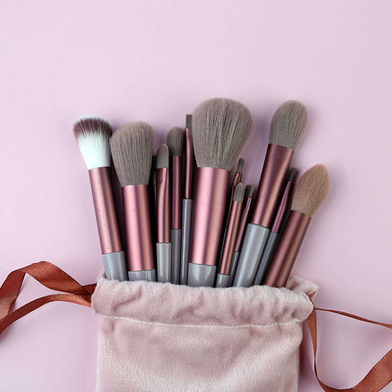 13Pcs Makeup Brushes Set Eyeshadow Contour Brush Fluffy Foundation Powder Blending Make Up Brush Beauty Tools Juego De Pinceles De Maquillaje Make-up-