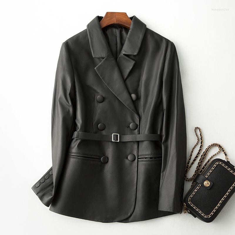 Women' Leather 2022 Real Genuine Jacket Women Double-breasted Blazer Sheepskin Coat Spring Autumn Korean Chaqueta Mujer KJ3529, Black
Women' Leather 2022 Real Genuine Jacket Women Double-breasted Blazer Sheepskin Coat Spring Autumn Korean Chaqueta Mujer KJ3529, Black