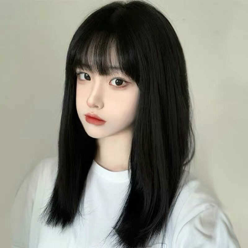 Hair Lace Wigs Fashion Women Qi Can Be Inclined Bangs Trim Face Temperament Bobo Medium Long Straight Hair Wig, Black
Hair Lace Wigs Fashion Women Qi Can Be Inclined Bangs Trim Face Temperament Bobo Medium Long Straight Hair Wig, Black