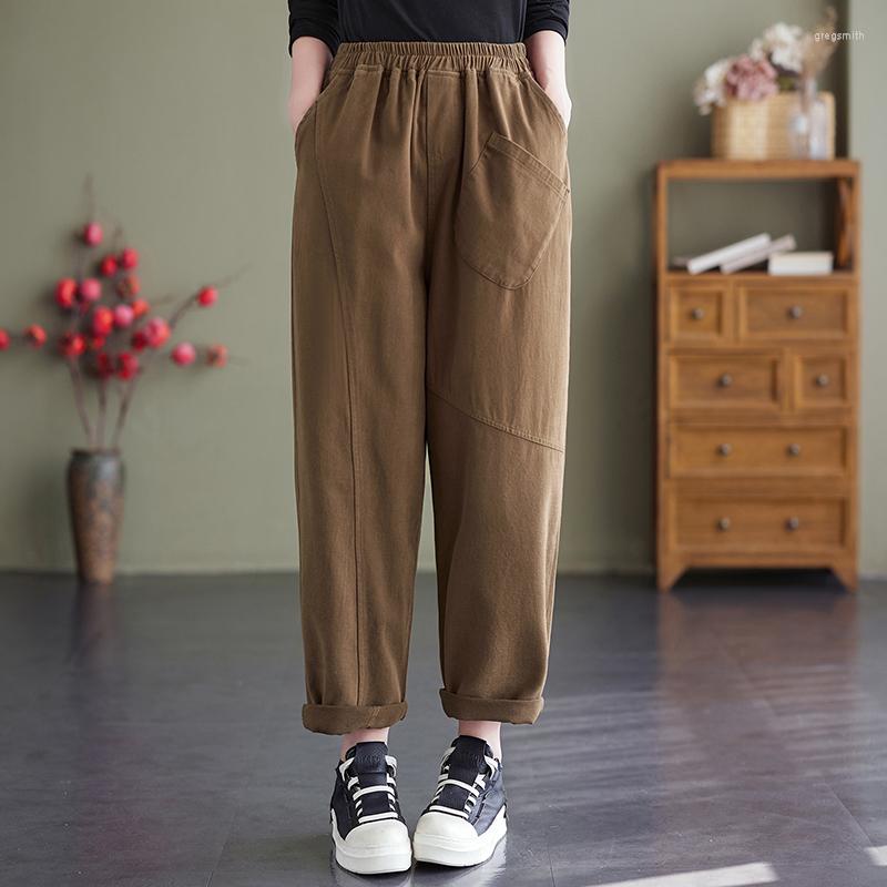 Women's Pants 2022 Arrival Autumn/winter Arts Style Women Cotton Patchwork Ankle-length Casual Loose Elastic Waist Harem V805, Black
Women's Pants 2022 Arrival Autumn/winter Arts Style Women Cotton Patchwork Ankle-length Casual Loose Elastic Waist Harem V805, Black