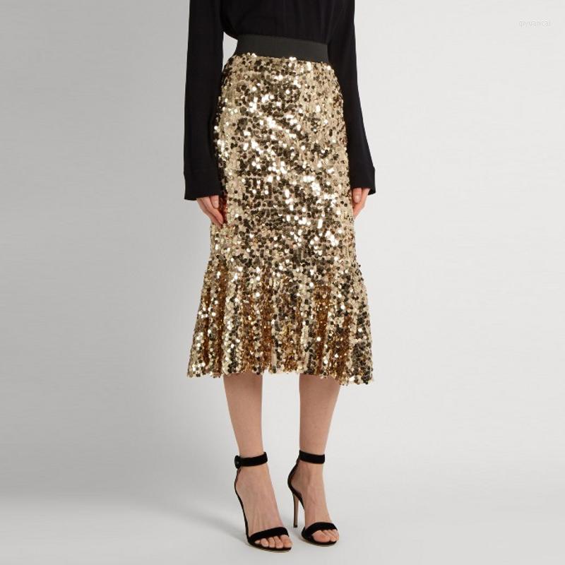 Skirts Shiny Gold Sequin Women Customized Tee Length Midi Skirt Modern Fashion Ruffles Spring Autumn Style, Custom color
Skirts Shiny Gold Sequin Women Customized Tee Length Midi Skirt Modern Fashion Ruffles Spring Autumn Style, Custom color