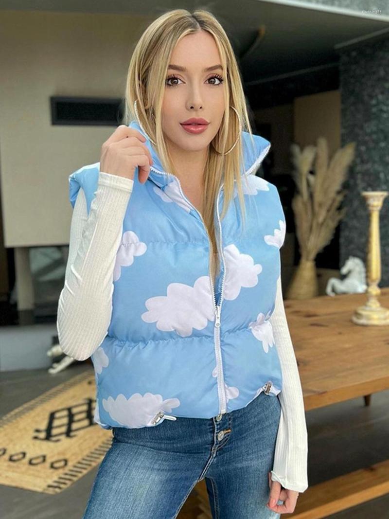 Women' Down 2022 Autumn Print Fashion Vests Sippers Cloud Graphic Sleeveless Casual Feminina Outwear High Quality Cotton Warm Jackets, Blue
Women' Down 2022 Autumn Print Fashion Vests Sippers Cloud Graphic Sleeveless Casual Feminina Outwear High Quality Cotton Warm Jackets, Blue