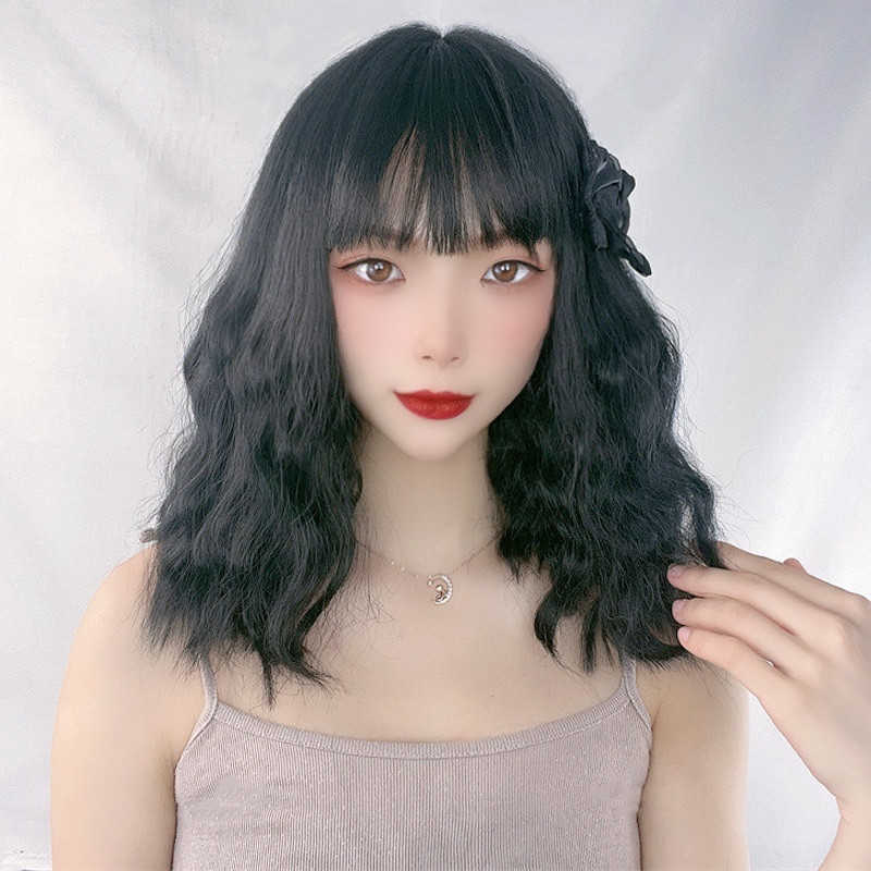 Hair Lace Wigs Wig Female Blue Gray Curly Tiktok Red Air Bangs Cute Egg Curl Head Natural Short Hair Set, Black
Hair Lace Wigs Wig Female Blue Gray Curly Tiktok Red Air Bangs Cute Egg Curl Head Natural Short Hair Set, Black