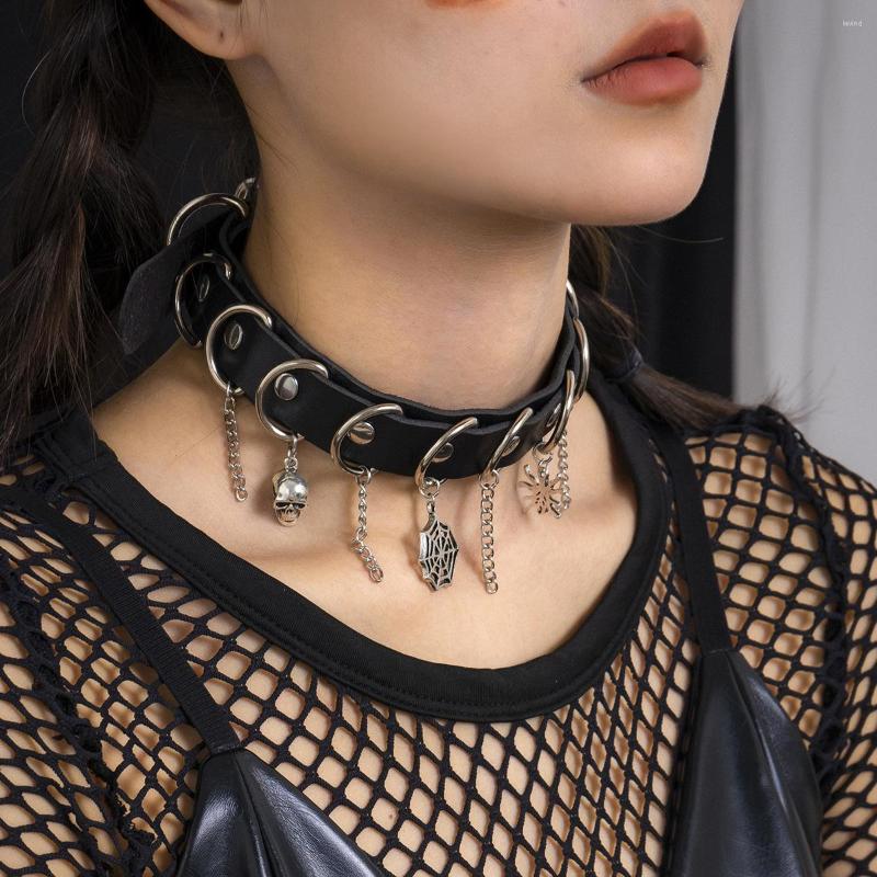 Choker Alloy Black Leather Skull Spider Web Dagger Clavicle Chain Necklace Jewelry For Women Fashion Vintage Gift Wholesale
Choker Alloy Black Leather Skull Spider Web Dagger Clavicle Chain Necklace Jewelry For Women Fashion Vintage Gift Wholesale
