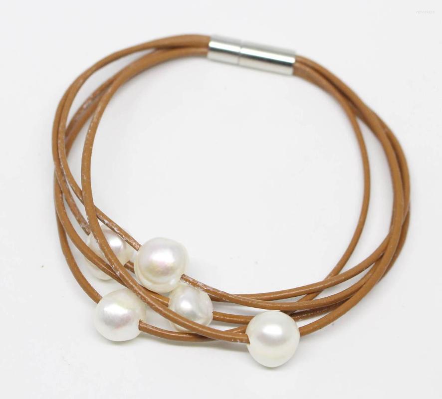 Strand Beauty 9mm White Baroque Pearl Handmade 5Rows Leather Bracelet 7.5inches Brown Black Gray
Strand Beauty 9mm White Baroque Pearl Handmade 5Rows Leather Bracelet 7.5inches Brown Black Gray