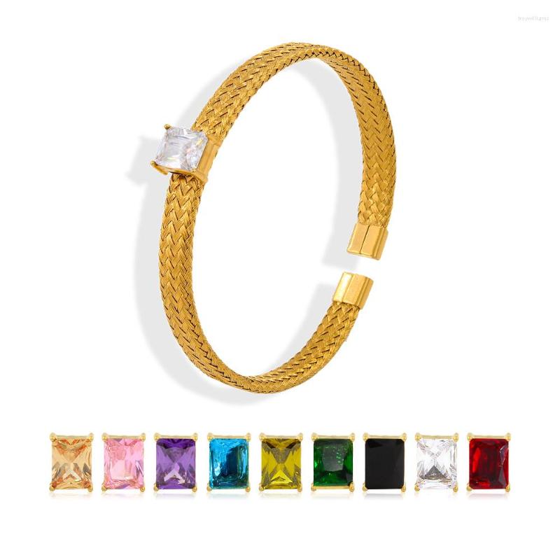 Bangle Mesh Stainless Steel Gold Plated Cuff Bracelets For Women Tarnish Free 3A Zircon Bracelet Jewelry Accessories YS258
Bangle Mesh Stainless Steel Gold Plated Cuff Bracelets For Women Tarnish Free 3A Zircon Bracelet Jewelry Accessories YS258