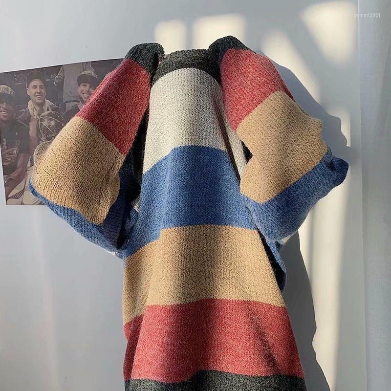 Men's Sweaters Rainbow Striped Knitted Pullover 2022 Brand Colorblock Splice Korean Style Sweater Men Loose Solid Casual Winter Clothes, Black
Men's Sweaters Rainbow Striped Knitted Pullover 2022 Brand Colorblock Splice Korean Style Sweater Men Loose Solid Casual Winter Clothes, Black