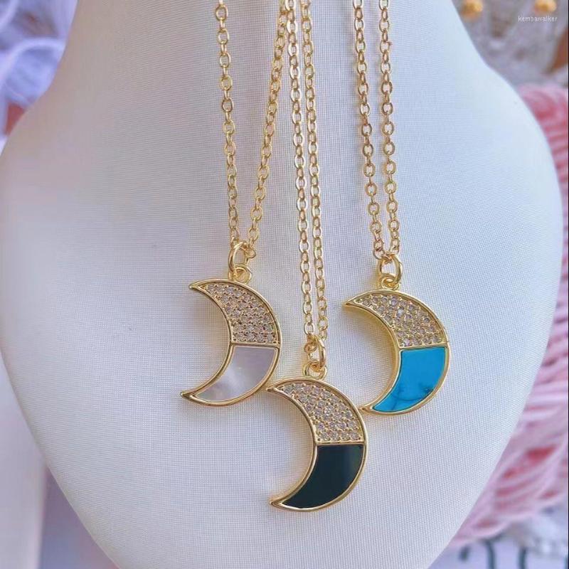 Pendant Necklaces 5PCS Crystal Zircon Crescent Moon Abalone Shell Howlite Gems Necklace Copper Choker For Women Party Jewelry Gifts
Pendant Necklaces 5PCS Crystal Zircon Crescent Moon Abalone Shell Howlite Gems Necklace Copper Choker For Women Party Jewelry Gifts