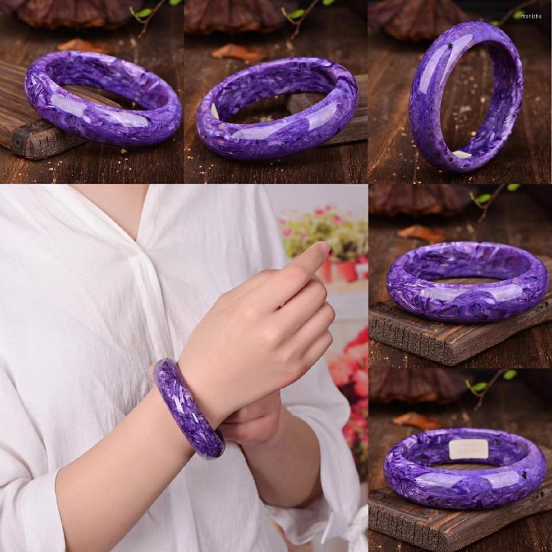 Bangle Natural Charoite Fine Jewelry For Women Inner Diameter 58-60mm Round Stone Fashion Bracelet
Bangle Natural Charoite Fine Jewelry For Women Inner Diameter 58-60mm Round Stone Fashion Bracelet